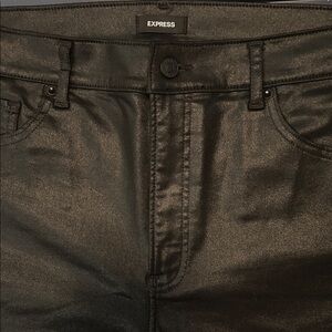 NWOT Express Faux Leather Shiny Black Jeans